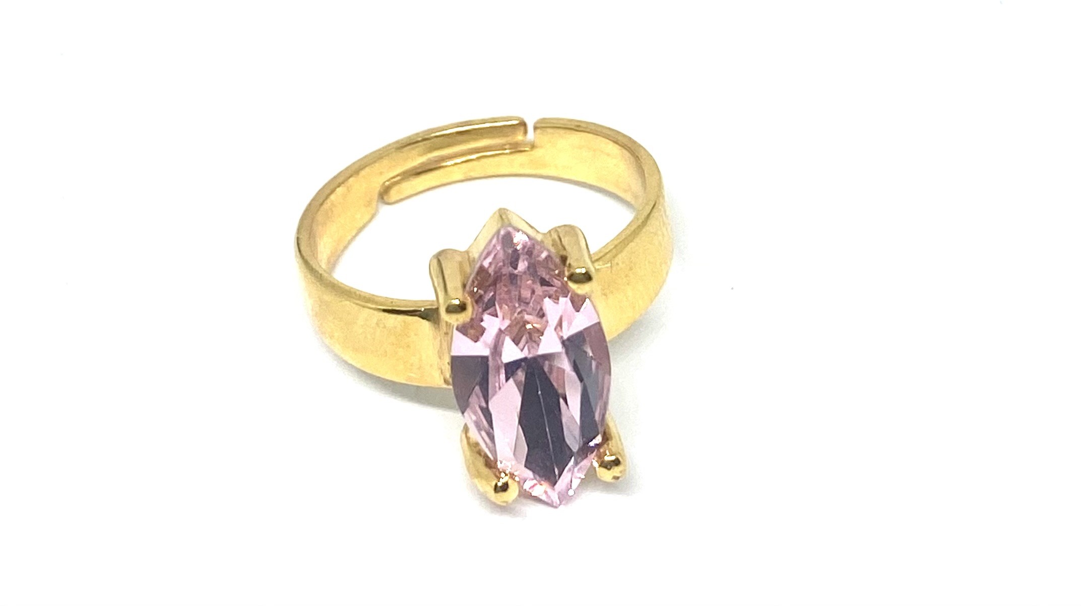 Δαχτυλίδι με ροζ πέτρα Rose Marquise