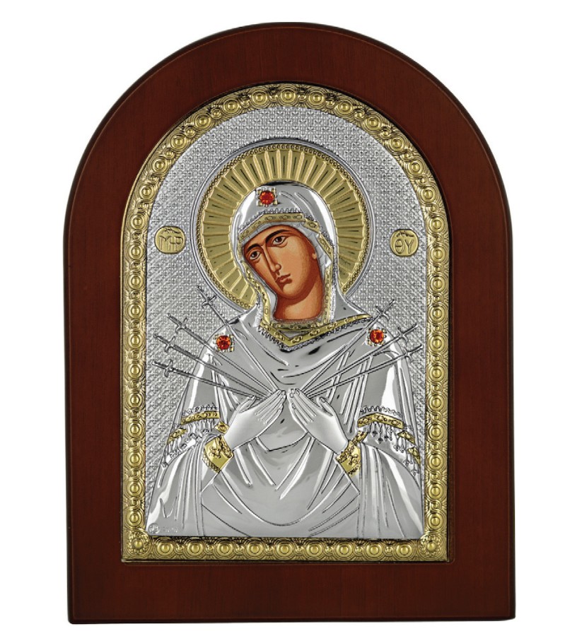 Ασημένια εικόνα Παναγία Επτάσπαθη  – Price Silvero