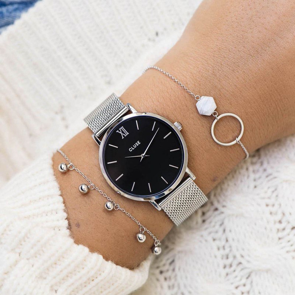 Μικρογραφία: CLUSE Minuit Mesh Silver Black/Black