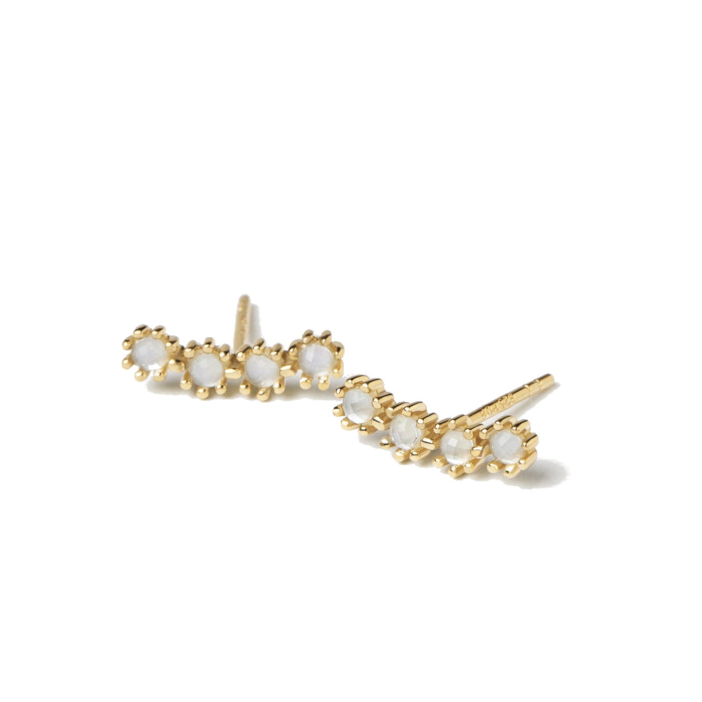 Σκουλαρίκια ασημένια mother of pearl -PDPAOLA BLUE TIDE GOLD EARRINGS